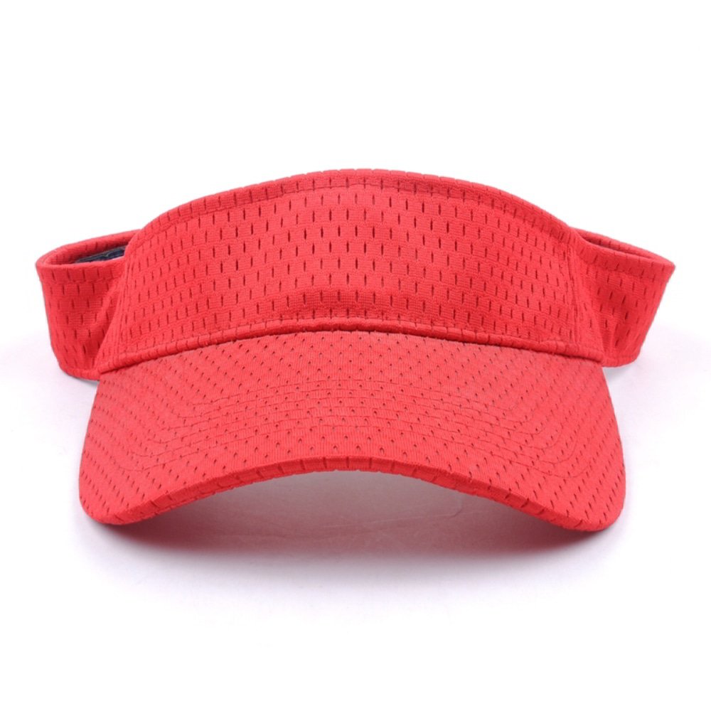 plain blank red sports visor hats