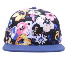 suede flat brim printed snapback hat