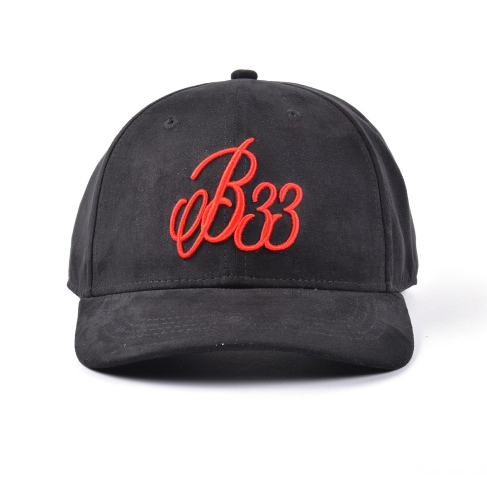 3d embroidery black suede baseball caps