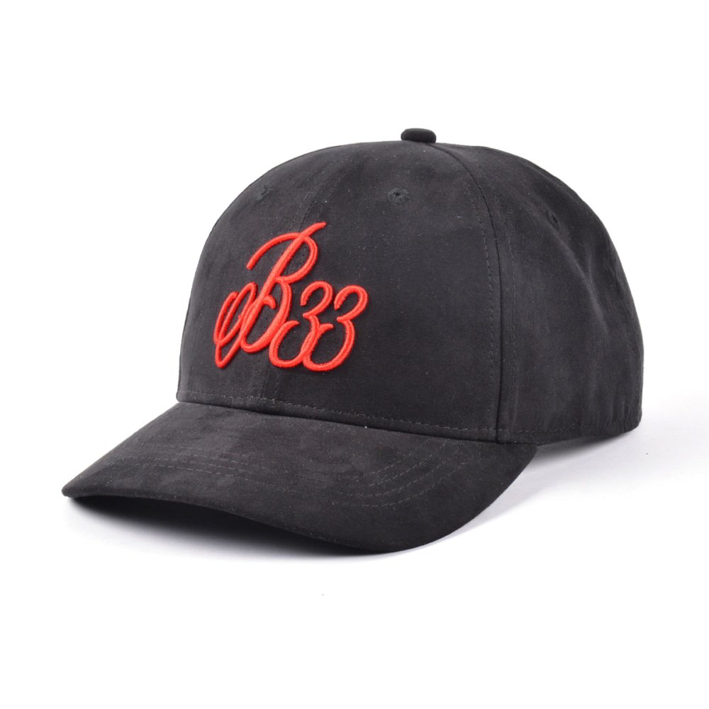 3d embroidery black suede baseball caps