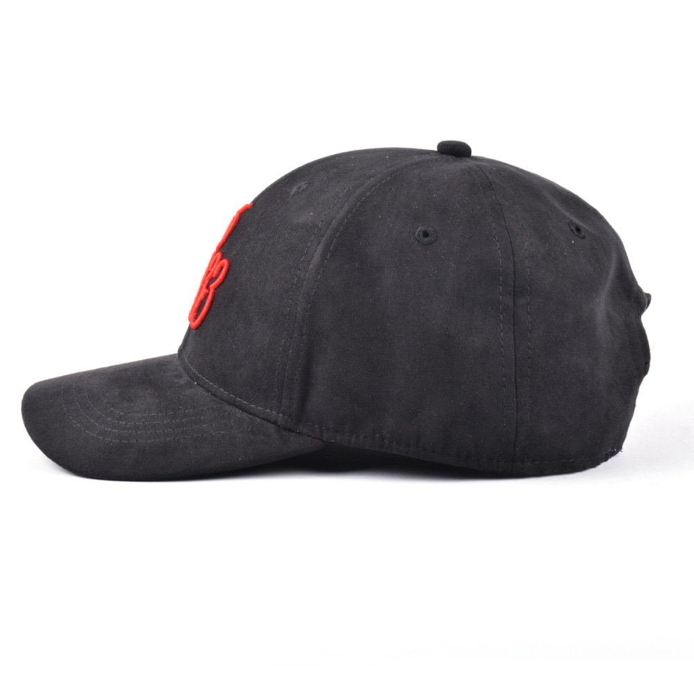 3d embroidery black suede baseball caps