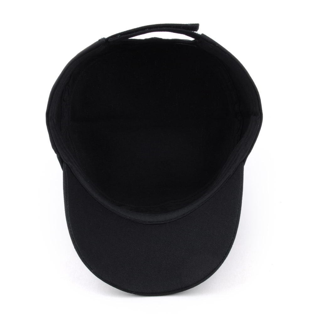 custom plain embroidery black flat top caps