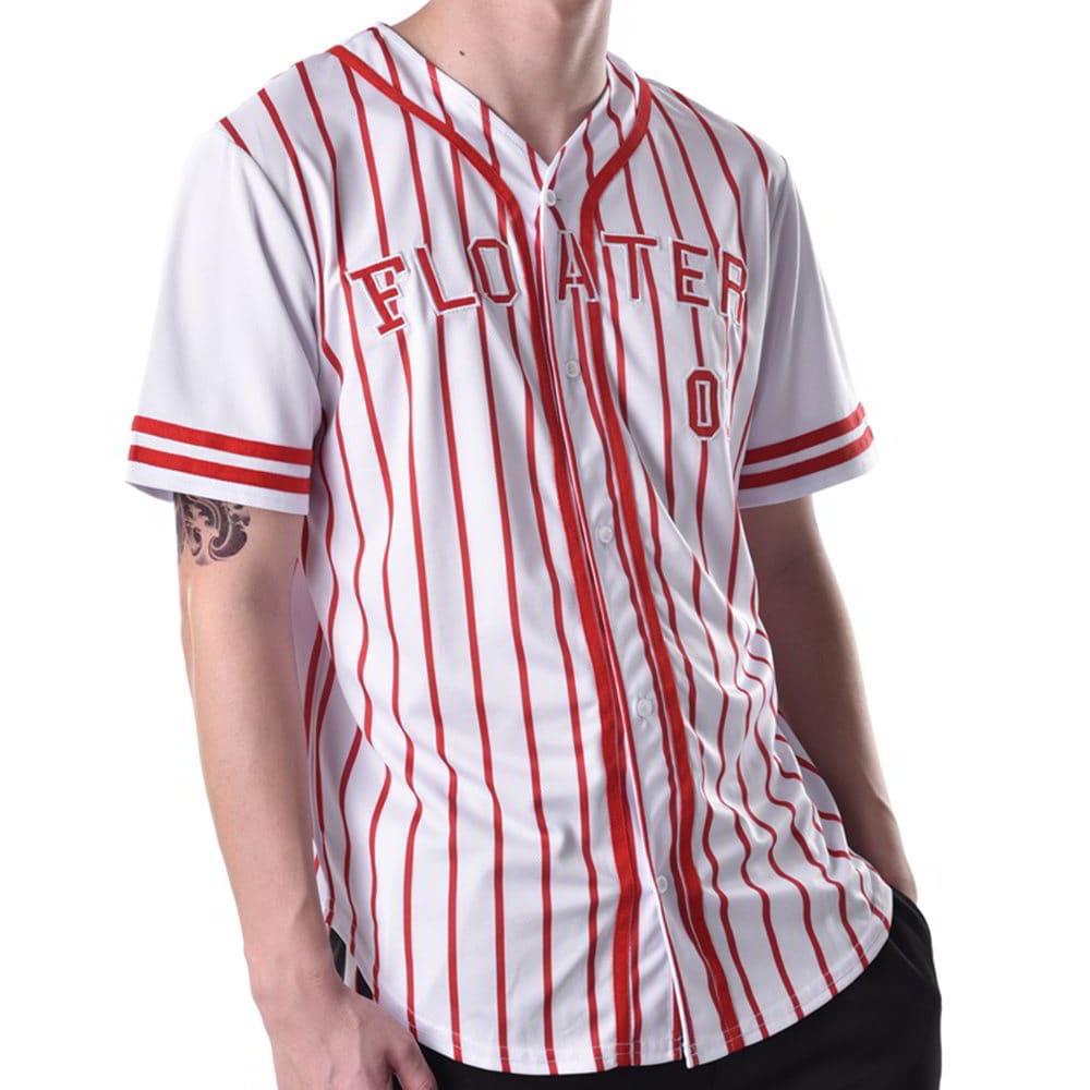 custom mens embroidery stripes baseball uniform t shirts