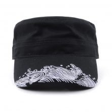 black cotton embroidery caps military hats
