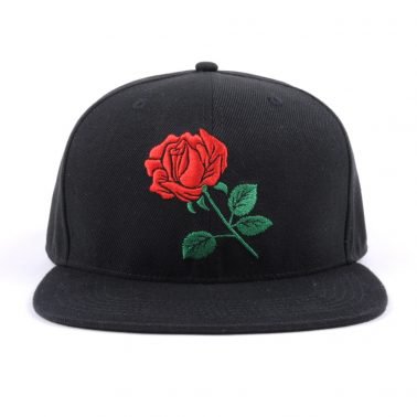 embroidery logo plain black snapback hats