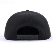 embroidery logo plain black snapback hats