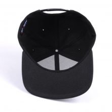 embroidery logo plain black snapback hats