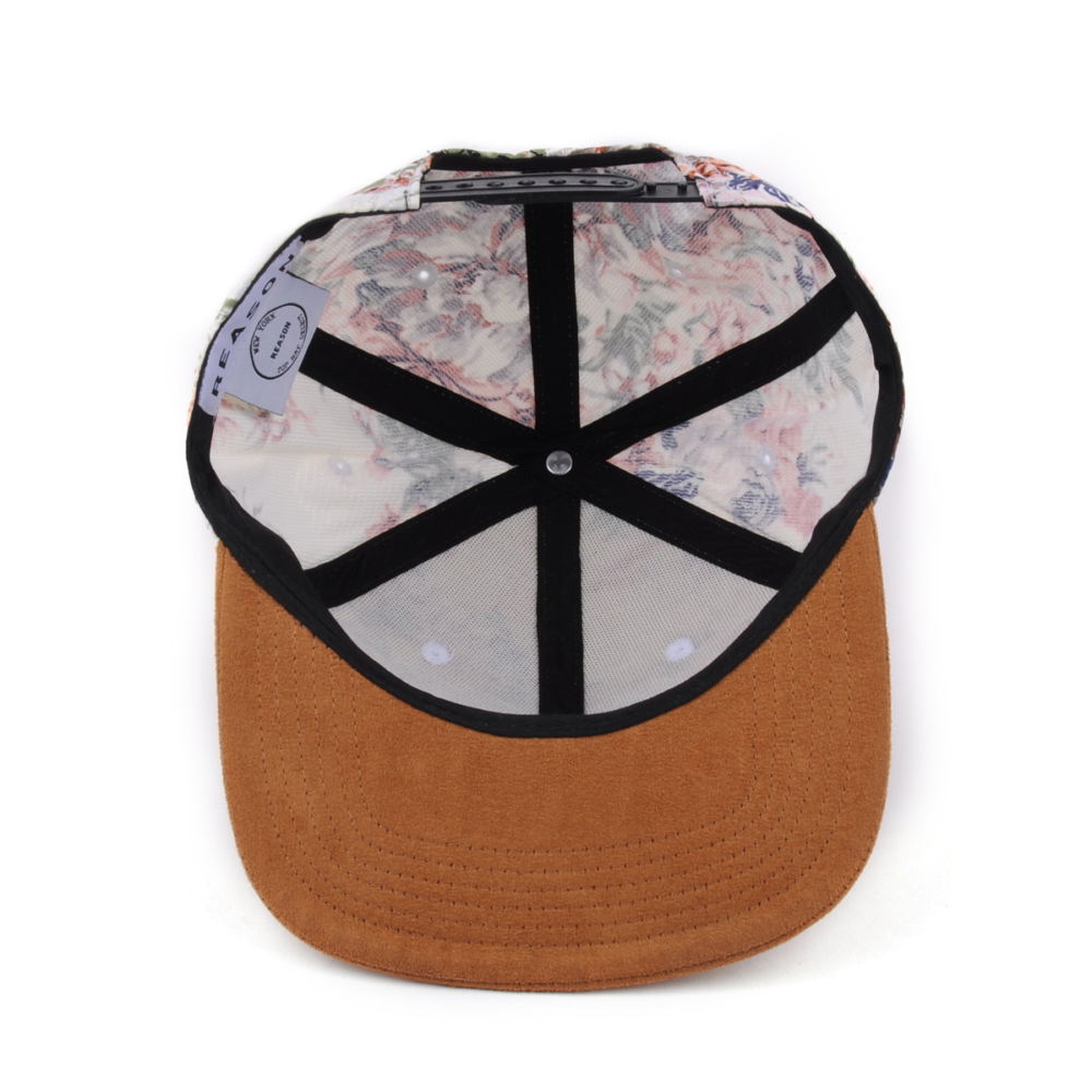 leather patch suede brim printing snapback caps