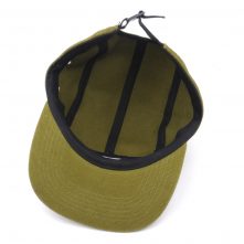 plain woven label flat brim 5 panels cap