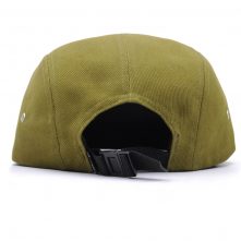 plain woven label flat brim 5 panels cap