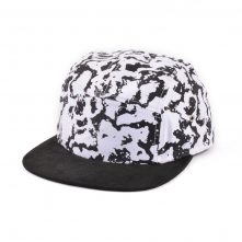 black suede 5 panels printing caps