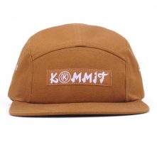 plain woven label 5 panels caps