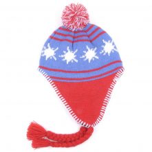 pom warm earflap jacquard logo beanies