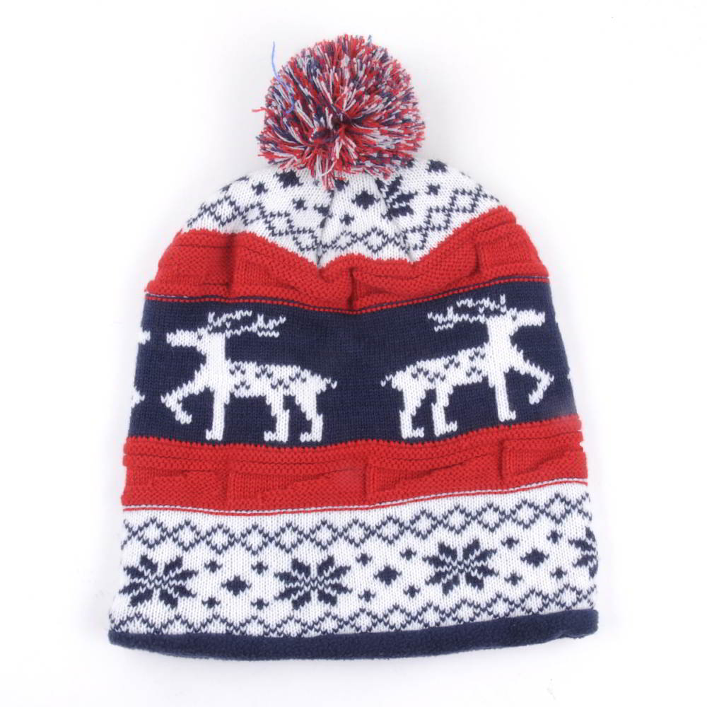 winter jacquard pom pom beanies knitted hats