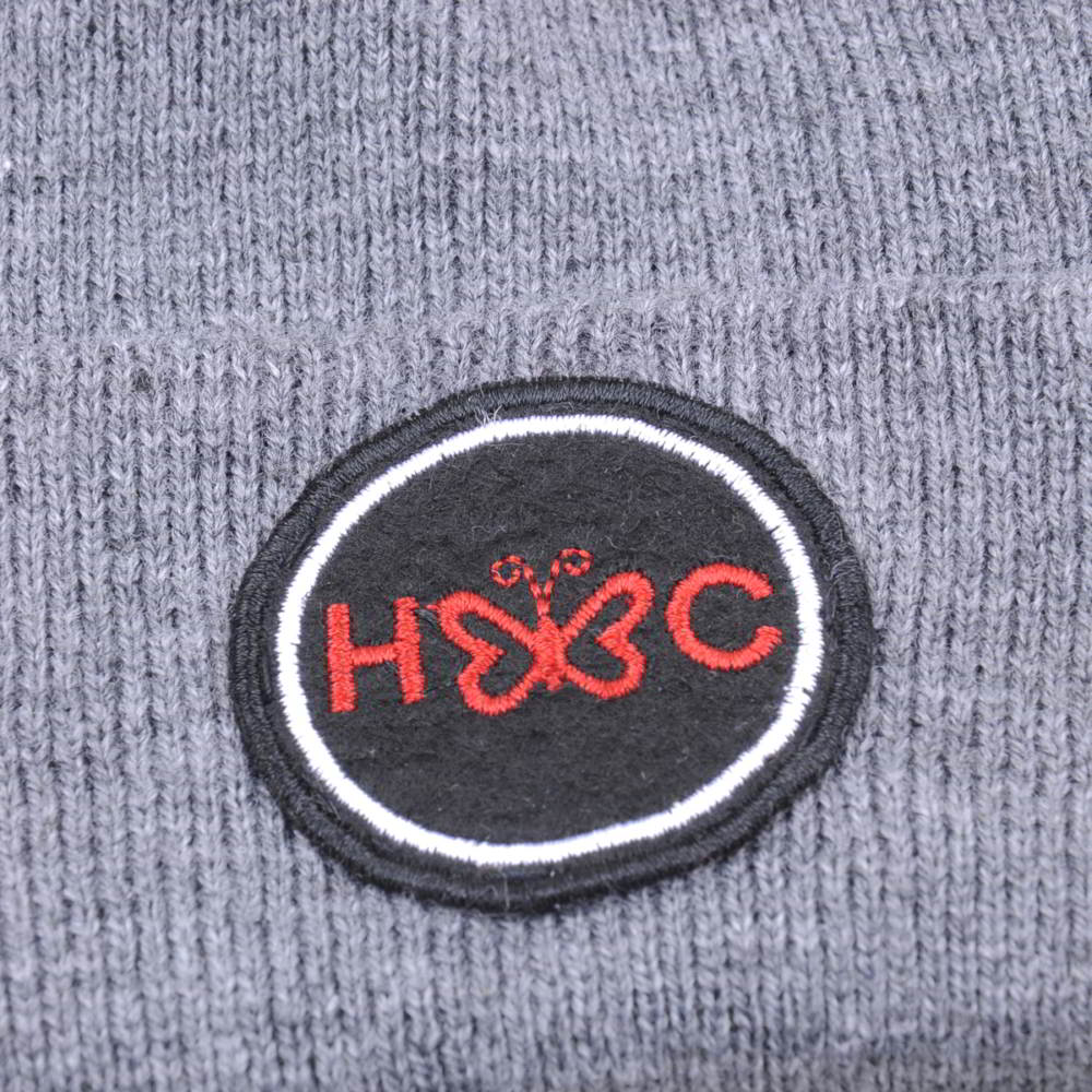 embroidery patch gray winter cuffed hats