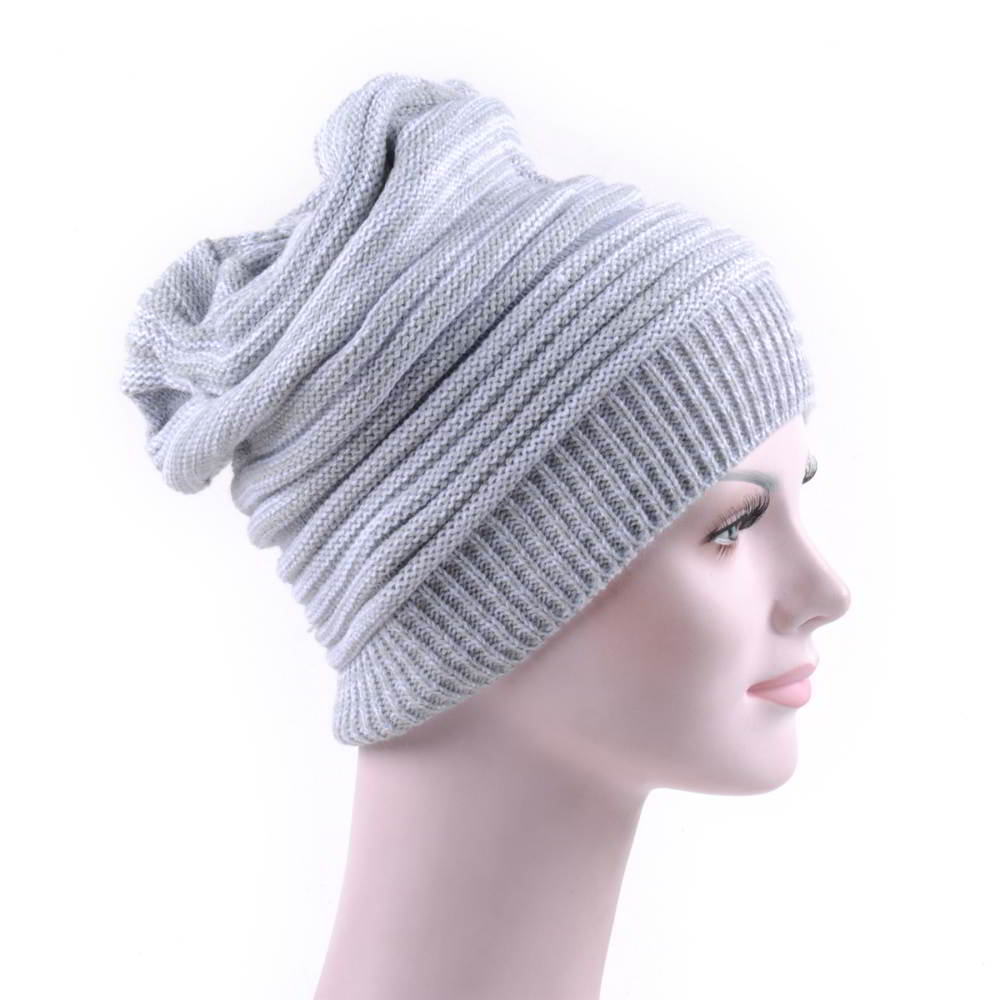 gray no logo blank winter knitted slouchy beanies