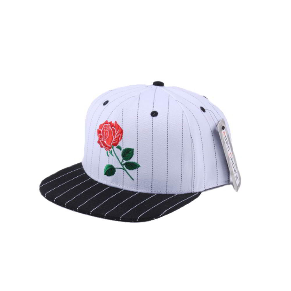 rose embroidery logo two color snapback caps custom