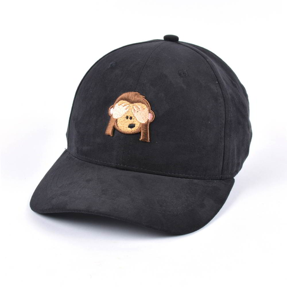 3d animal embroidery black suede baseball caps