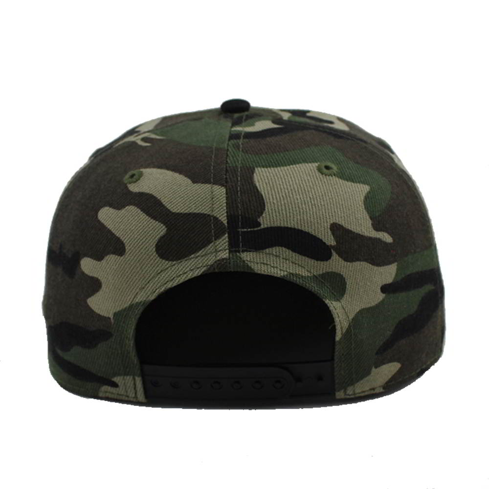 3d embroidery camo flat brim snapback caps