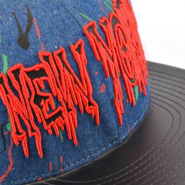 3d embroidery leather brim snapback caps