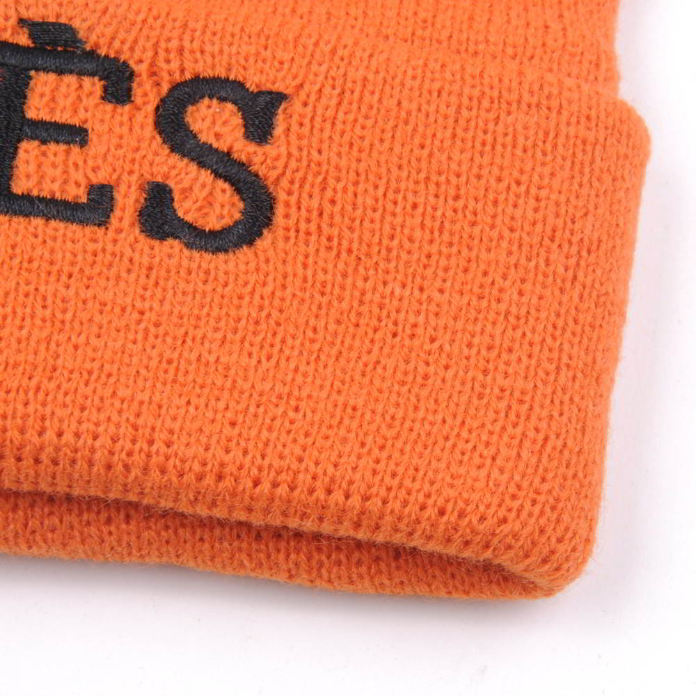 embroidery letters logo winter beanies cuffed knitted hats