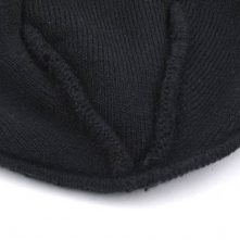 embroidery logo black jacquard cuffed winter beanies custom
