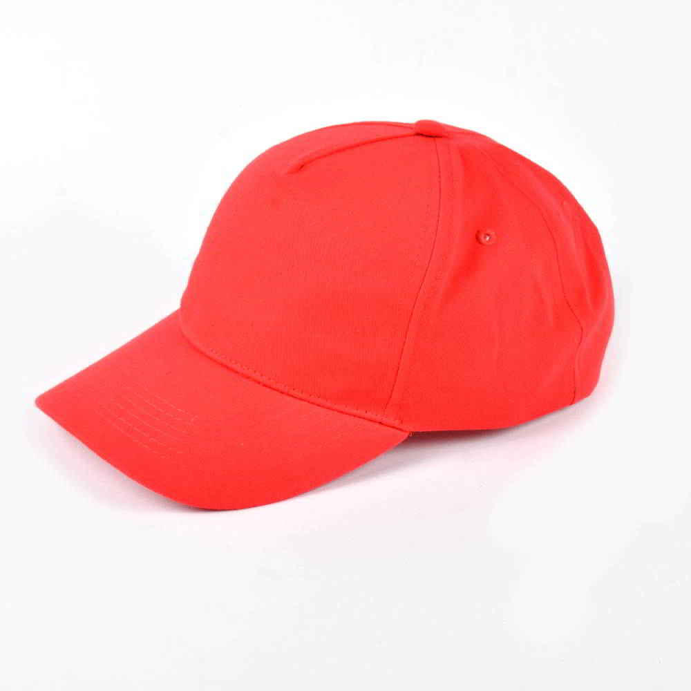 plain blank red 5 panels baseball caps