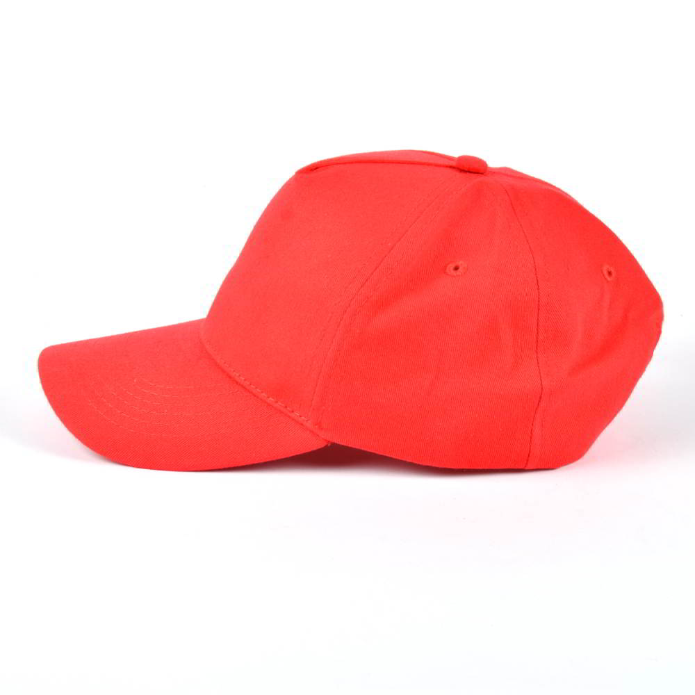 plain blank red 5 panels baseball caps