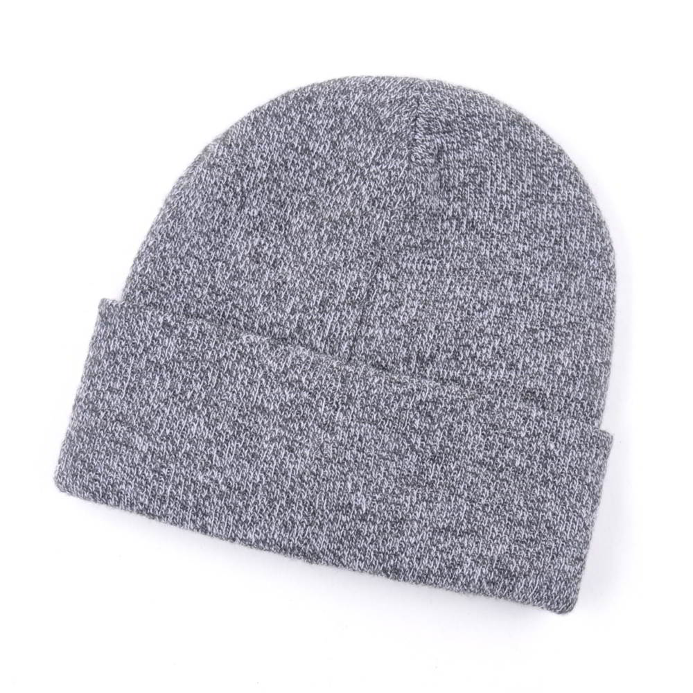 plain embroidery logo design winter knitted cuffed beanies