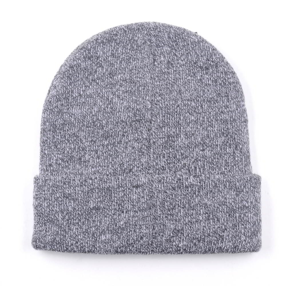 plain logo gray winter cuffed beanies custom