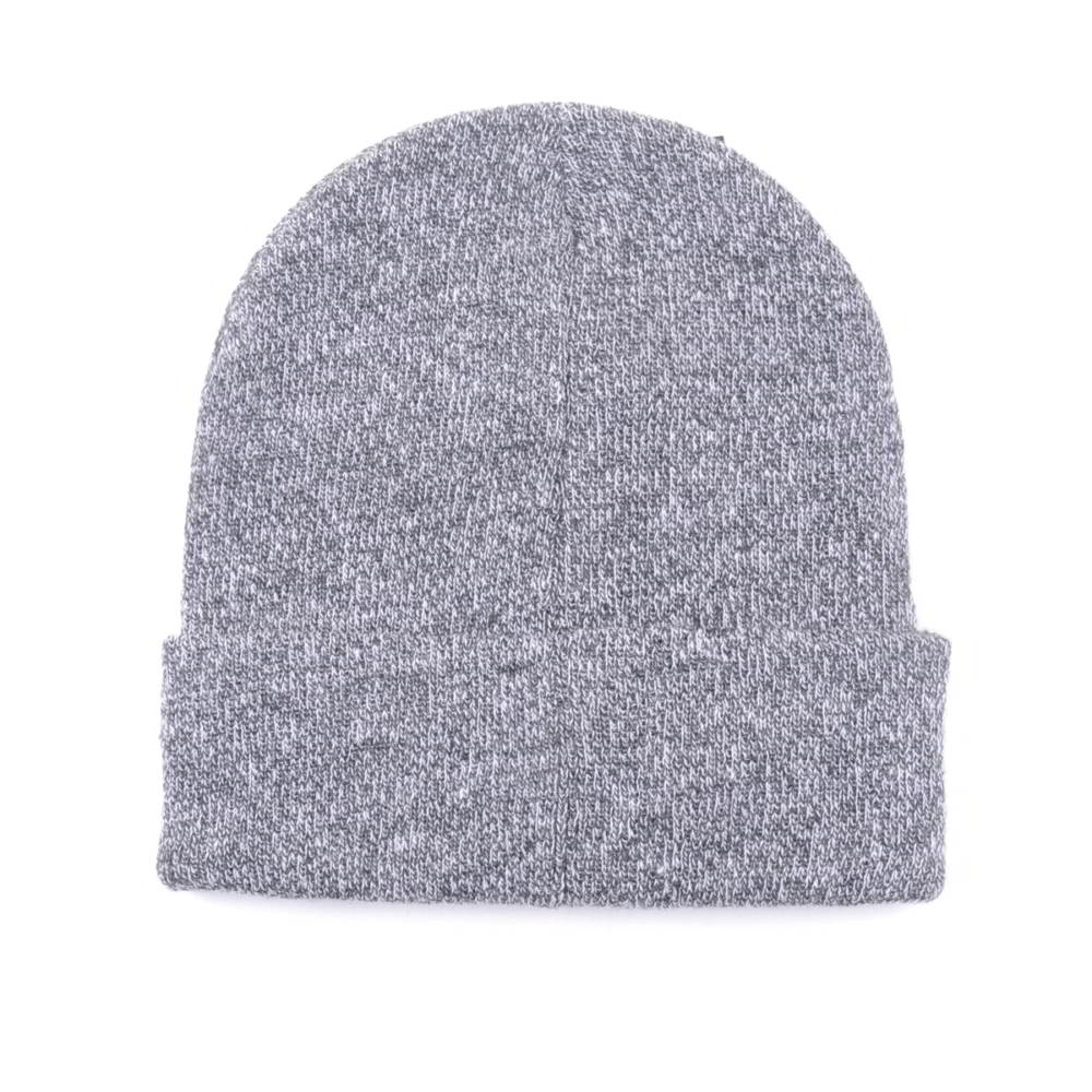 plain logo gray winter cuffed beanies custom