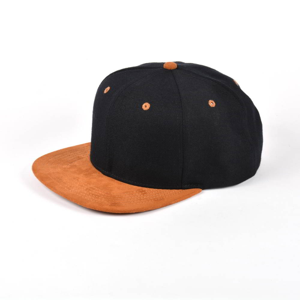 suede brim black plain blank snapback hats