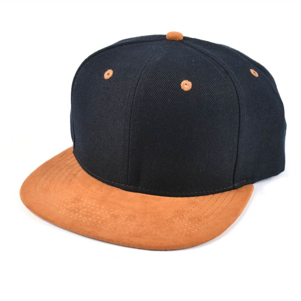 suede brim black plain blank snapback hats