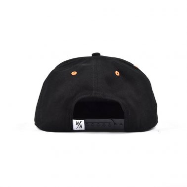 5 panels label patch black snapback hats custom