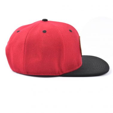 leather patch 6 panels two tone snapback hats
