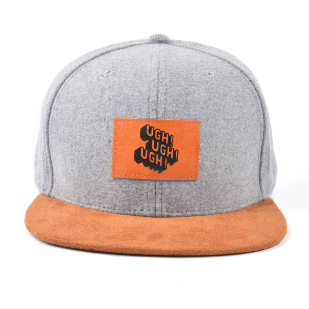 leather patch suede brim metal wool snapback hats