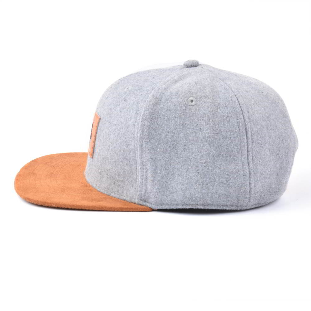 leather patch suede brim metal wool snapback hats