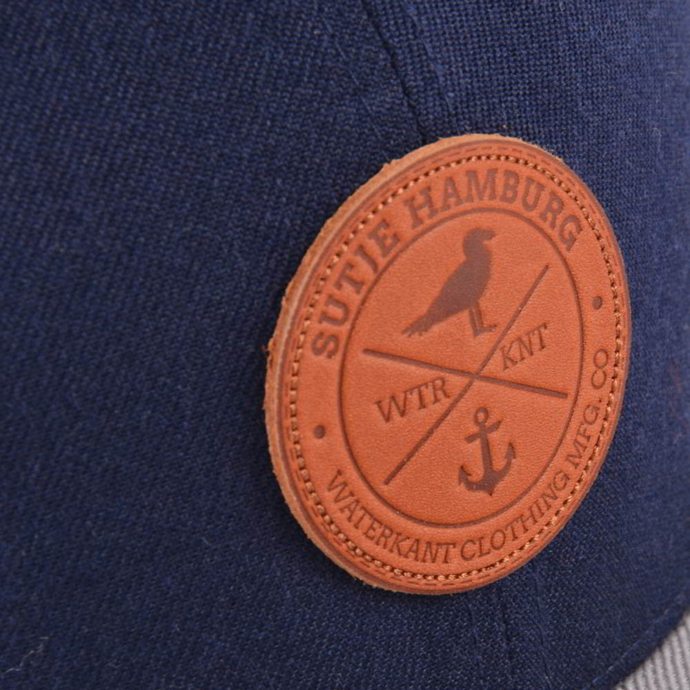 leather patch two color snapback hats custom