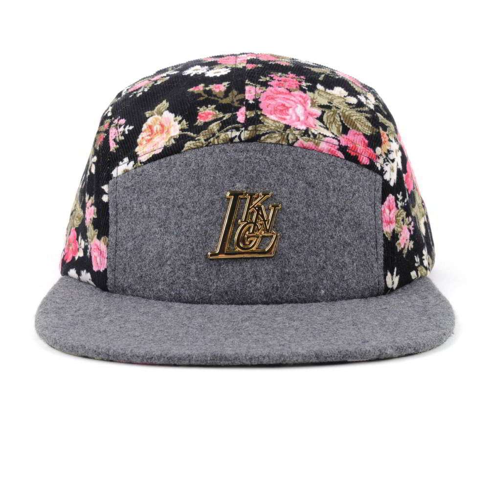 metal label melton wool digital printing 5 panels caps