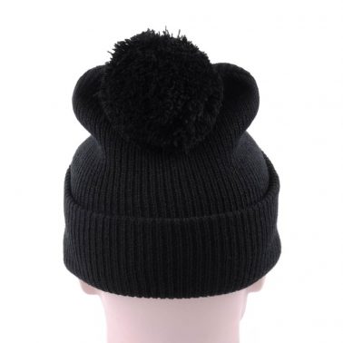 plain embroidery black slouchy winter beanies