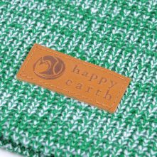 plain leather logo slouchy green winter beanies