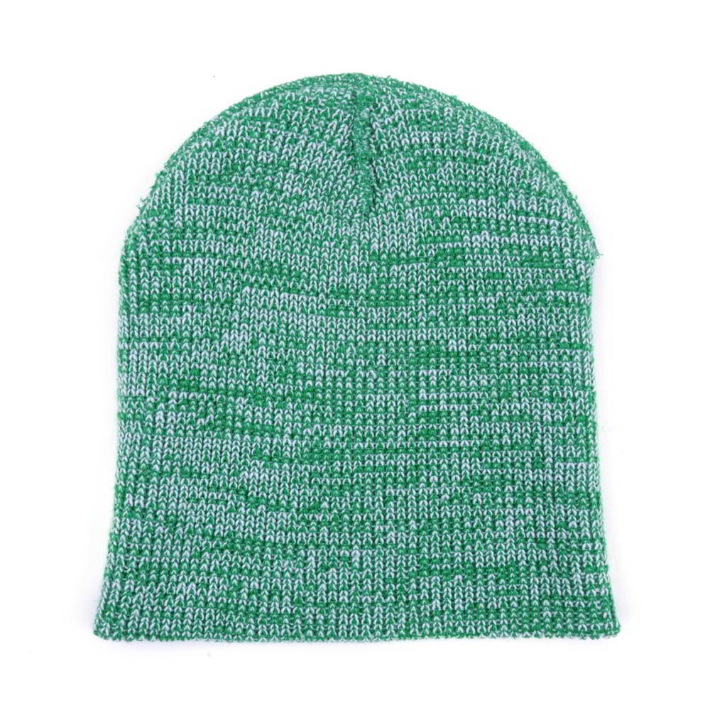 plain leather logo slouchy green winter beanies