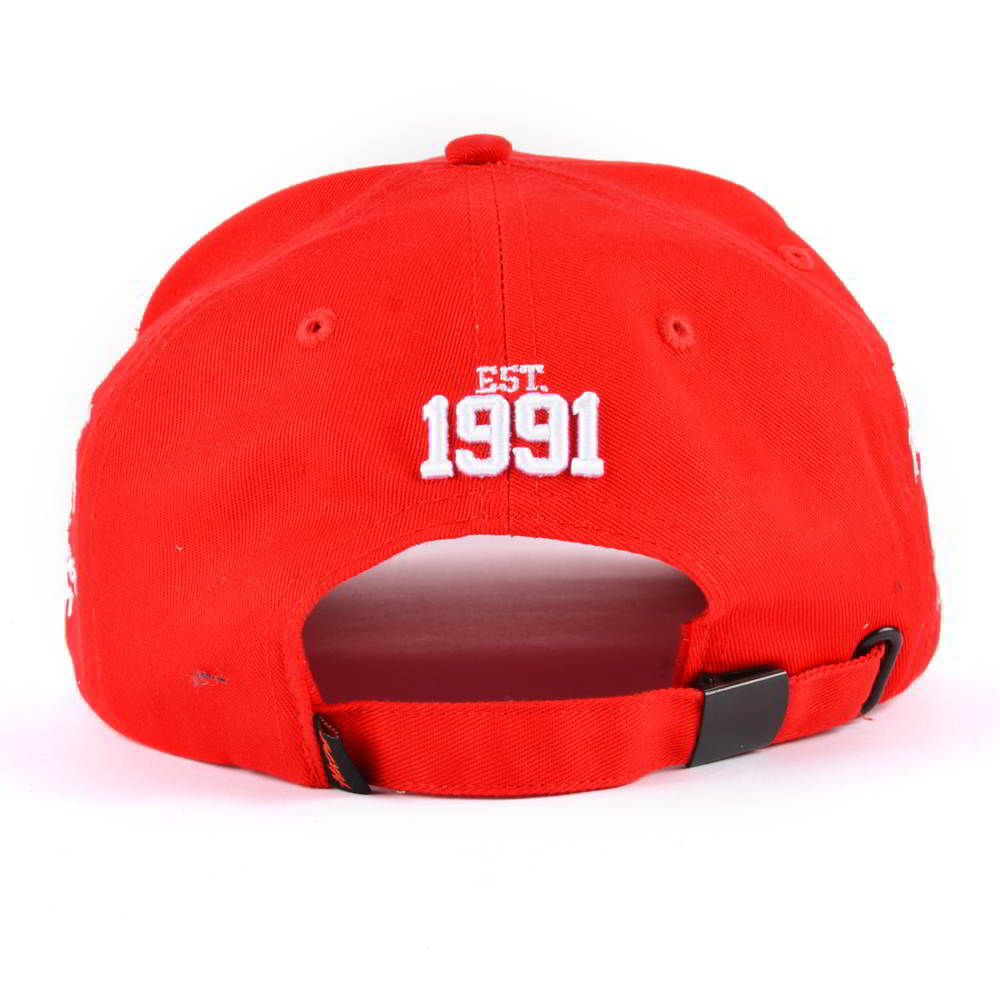 puff embroidery red 5 panels baseball hats