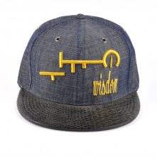 snakeskin leather brim 3d embroidery denim snapback hats