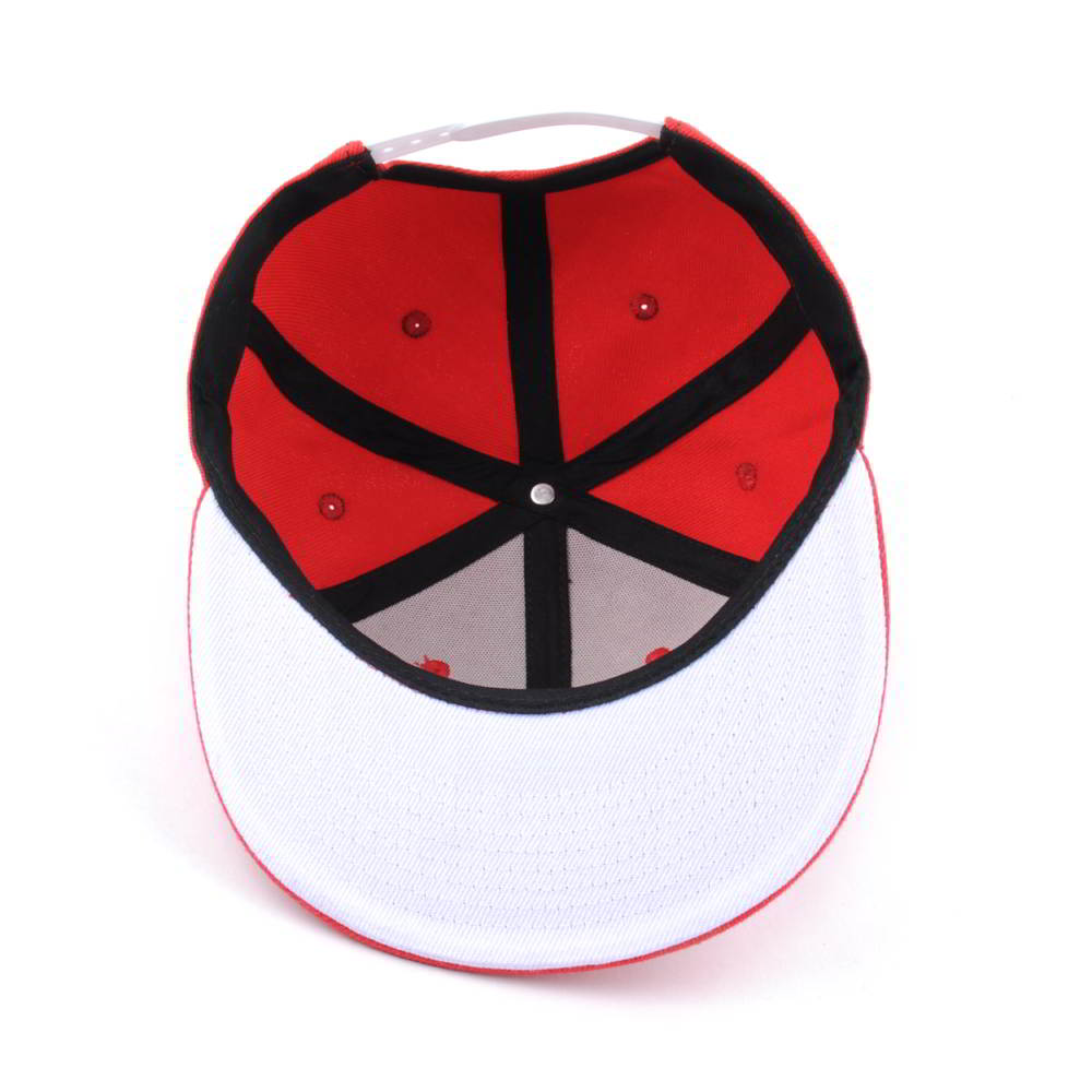 3d embroidery red flat brim snapback caps