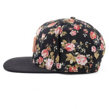 leather patch flower printing snapback hats