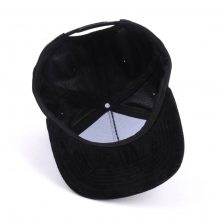 plain flat embroidery black corduroy snapback hats