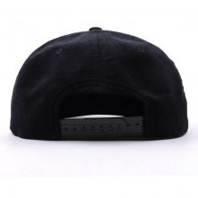 plain flat embroidery black corduroy snapback hats