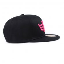 puff embroidery black flat brim black snapback caps