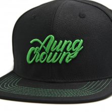 aungcrown embroidery logo black snapback caps custom